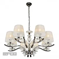 Люстра подвесная Omega RM5231/8CR iLamp белая на 8 ламп, основание хром в стиле современный американский Люстра подвесная Omega RM5231/8CR iLamp белая на 8 ламп, основание хром в стиле современный американский